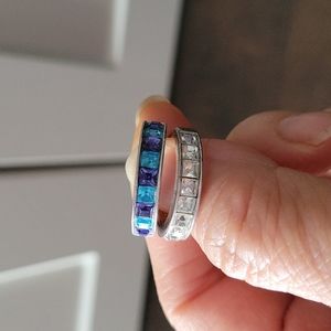 Two fashion rings, silver plated